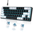 thumbnail image 1 of Mechanical Gaming Keyboard Wired, 68 Keys RGB Backlit 60% Keyboard,Multimedia & Anti-ghosting Keys for Windows Computer Laptop PC Mac Gamer,White and Black, 1 of 10