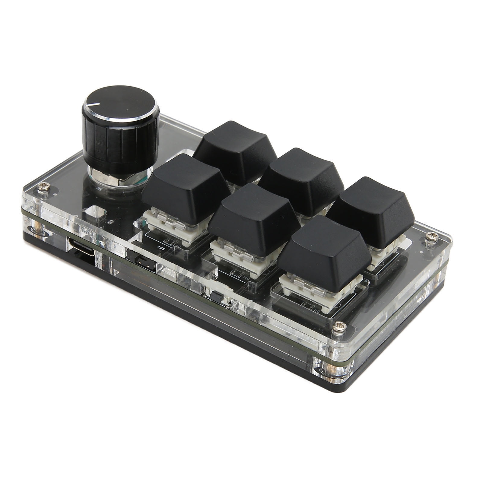 Mechanical Gaming Keypad, 6 Keys 1 Knob Small OSU Keypad, USB Wireless