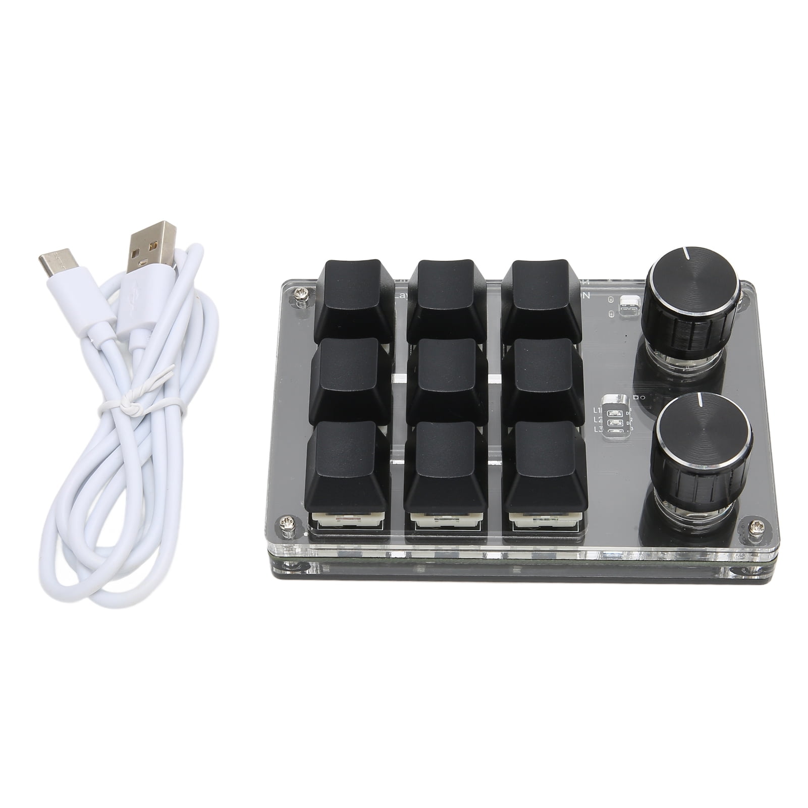 Mechanical Gaming Keypad 9 Keys 2 Knob Small USB Wireless Dual Mode OSU ...