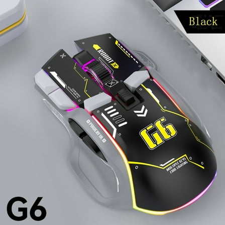 Mechanical Gaming Mouse FreeWolf G6 12-keys Wired Mouse ChipA826 RGB Macro-programmable Ergonomic design superior for Gaming