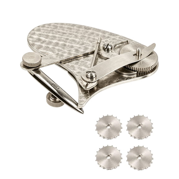 Mechanical Gear Drafting Pen with Dotting Wheels, Metal Silver 14CM, Interchangeable, Precision Tool for Architects and Designers