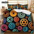thumbnail image 1 of Mechanical Gear Duvet Cover Set Steampunk Style Bedding Set Clocks Polyester Comforter Cover Men Mec, 1 of 5