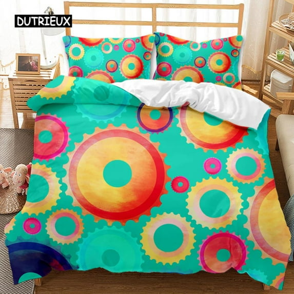 Mechanical Gear Duvet Cover Set Steampunk Style Bedding Set Clocks Polyester Comforter Cover Men Mec