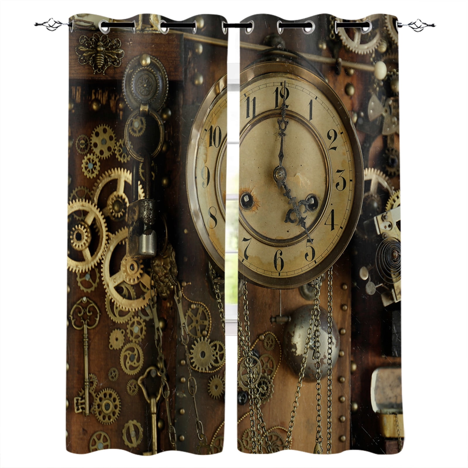 Mechanical Gear Timepiece Time Pointer Window Screen Printed Design ...