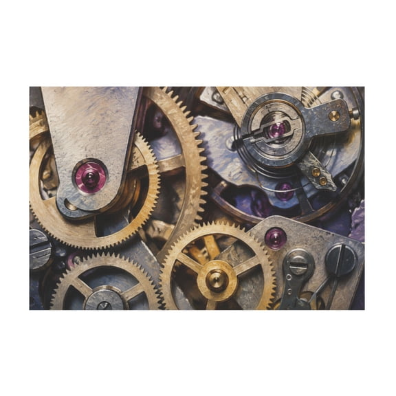 Mechanical Gears Closeup Industrial Canvas Wall Art For Bedroom Living Room Home Decor 12*18in