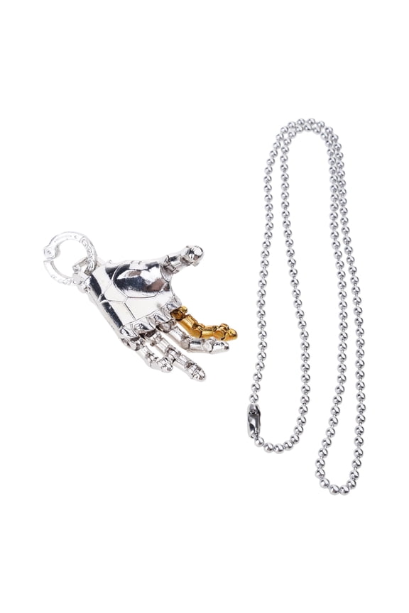 Mechanical Hand Pendant Necklace Movable Finger Joints Robot Hand Charm Jewelry Modern Unisex Fashion Accessory