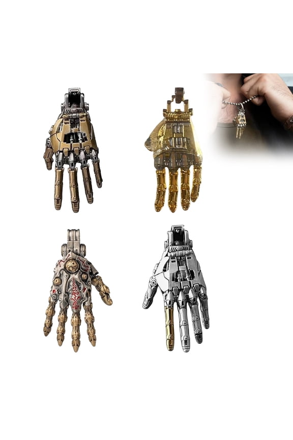 Mechanical Hand Pendant for Necklace Movable Finger Joints Robot Hand Charm Jewelry Steampunks Robotic Arm Jewelry Gift for Men Women