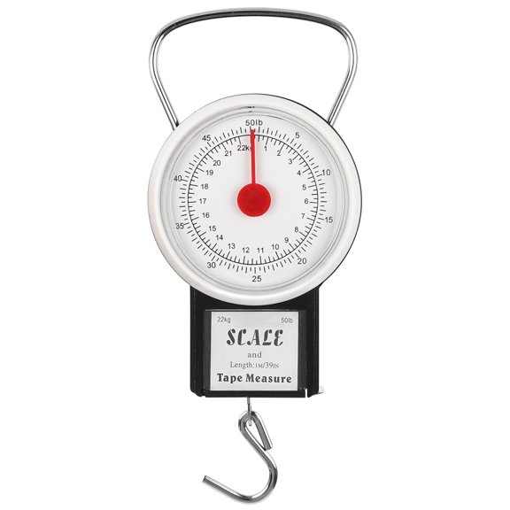 Mechanical Hanging Scale Multi-Purpose Portable Spring Dial Weight with Tape Measure for Fishing Kitchen Farms