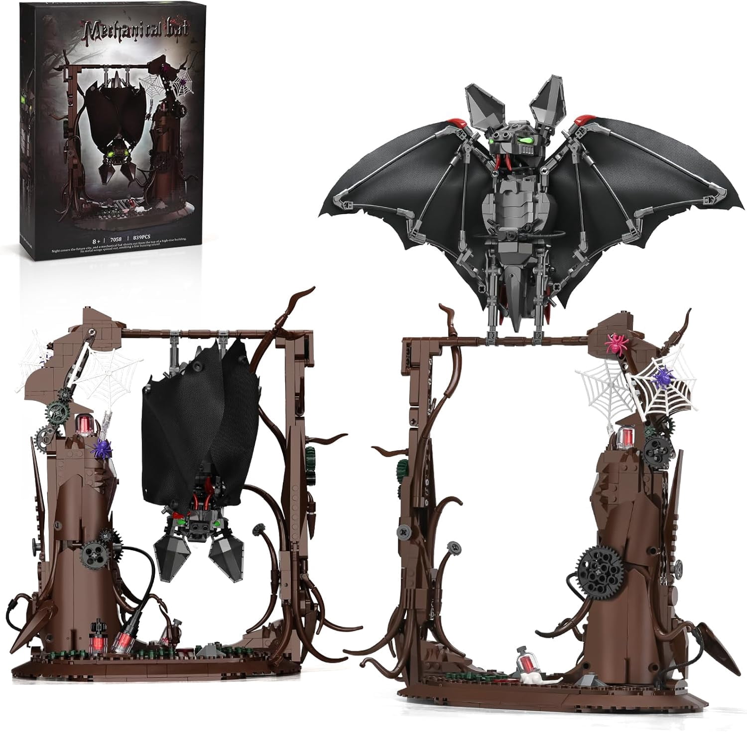Building Block Bat Mechanical Horror Bat Building Set for Adult,Bat Bird Building Blocks ...