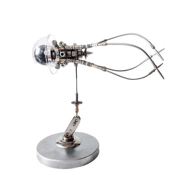 Mechanical Jellyfish 3D Metal DIY Model Kit with LED Lights, 247PCS Jellyfish Assembly Puzzle, Steampunk Desk Ornament Creative Collectible Display for Hobby Enthusiasts
