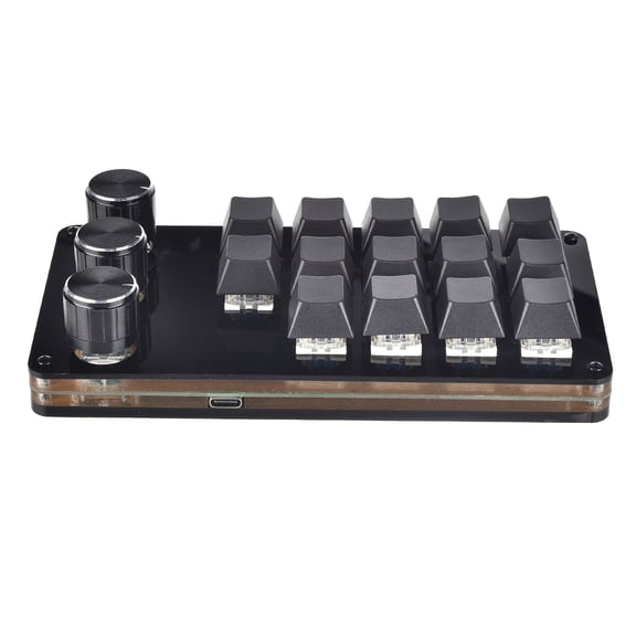 Mechanical Keyboard 14 Keys Keyboard with 3 Knob Design Professional Programmable Keypad for Gaming