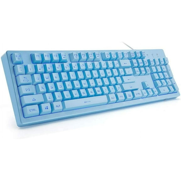 Mechanical Keyboard with 7-color LED Backlight, Silent and Silent Keyboard, 19-key Anti-ghosting, Cheap Gaming Keyboard, Mechanical Touch, Waterproof Wired USB, Suitable for Computers, Macs, Laptops