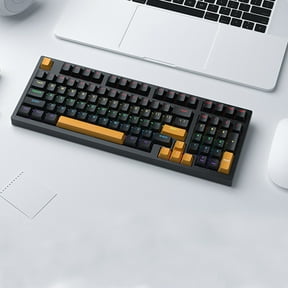Mechanical Keyboard, 98 Keys Wired Hot Swap Gaming Keyboard With RGB Backlight Ergonomic Design Fast Response Keys Universal Layout, Desktop Keyboard for Gaming Office Programming