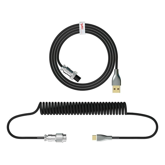 Mechanical Keyboard Cable, Coiled Type-C USB with Aviation Connector, Spring Wire Desktop Computer Plug Decoration Accessory