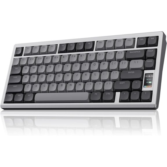 Mechanical Keyboard, Chilkey ND75 LP  Gaming Keyboard with LCD Screen,  5.3/2.4G/USB-C, Hot Swappable Per-Key RGB Custom, Thin Front, Wrist Rest, Full-, PC/ Support