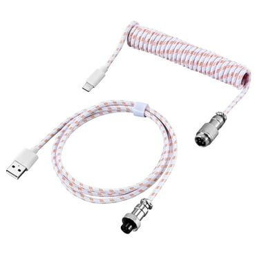 Mechanical Keyboard Coiled Cable Wire Type C USB Port Aviator Coiling Cable Desktop Computer Gaming Keyboard Accessories WJ