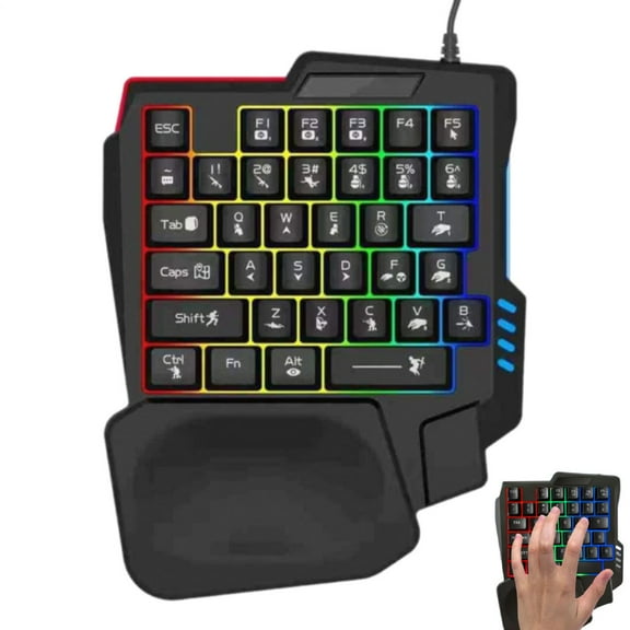 Mechanical Keyboard : Ergonomic Single-Handed Mechanical Keyboard Design - Portable and Programmable Game Keypad Ideal for Home Setups, Dorms, Apartments, and School Environments