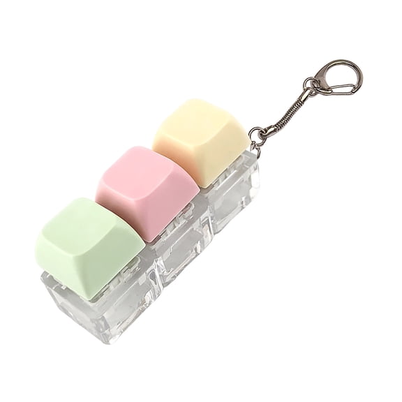 Mechanical Keyboard Fidget Toy Clicker Keychain Stress Relief Pinch Fingers Anxiety Unease Sturdy Reliable Non Fading
