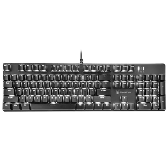 Mechanical Keyboard Gaming Keyboard | Blue Switch White Backlit Keyboard | 104 Keys US Layout | Wired Gaming Keyboard | Hot Swappable Mechanical Keyboard | PC Gaming Keyboards (Black)