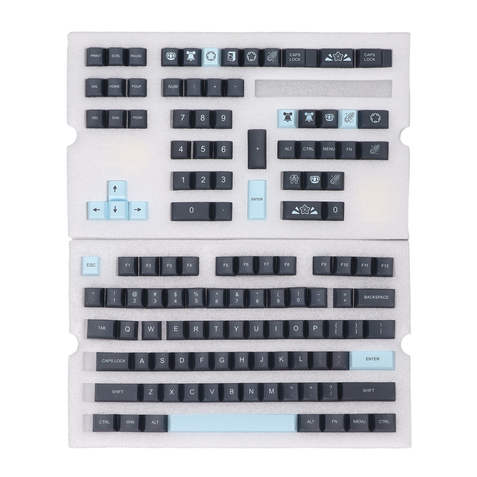 Mechanical Keyboard Keycap 128 Key PBT Keycap Set Contrasting Colors ...