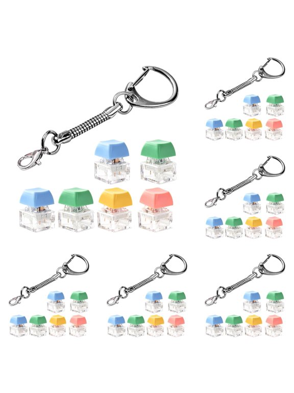 Mechanical Keyboard Keycap Toy Keychain, Clickable Sensory Stress Gadget for Backpack Bag