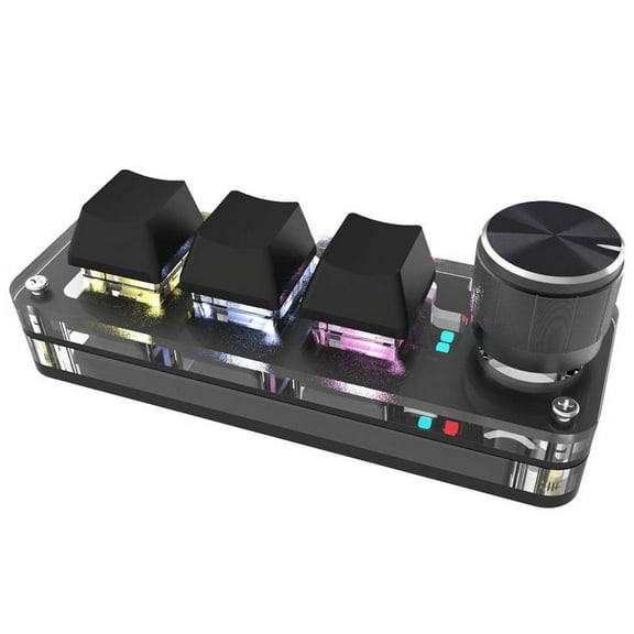 Mechanical Keyboard RGB Mini Gaming Custom Programming Red Switch 3 Keys 1 Knob 2.4G Wireless Bluetooth Knob Keypads