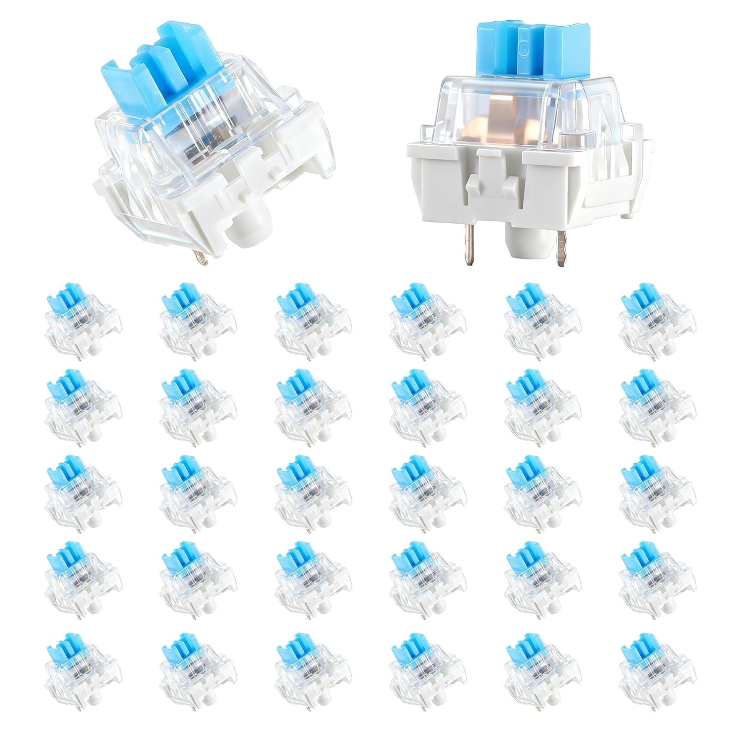 Mechanical Keyboard Switches, 30 Pcs 3 Pin Blue Keyboard Clicker ...