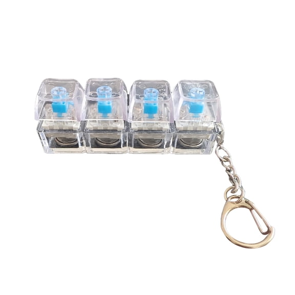 Mechanical Keyboard Transparent Keycap Fidget, Crystal Switch Stress Relief Pinch for Adults, Desk Calming Gadget with Click Sound, Party Favor Gift