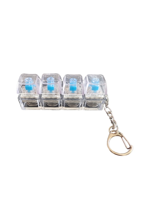 Mechanical Keyboard Transparent Shaft High Decompression Toy, Crystal Keycap Non-Luminous Fidget Toy, School Bag Pendant Keychain With Keyring For Big Kids & Teens 1 Pack(Light)