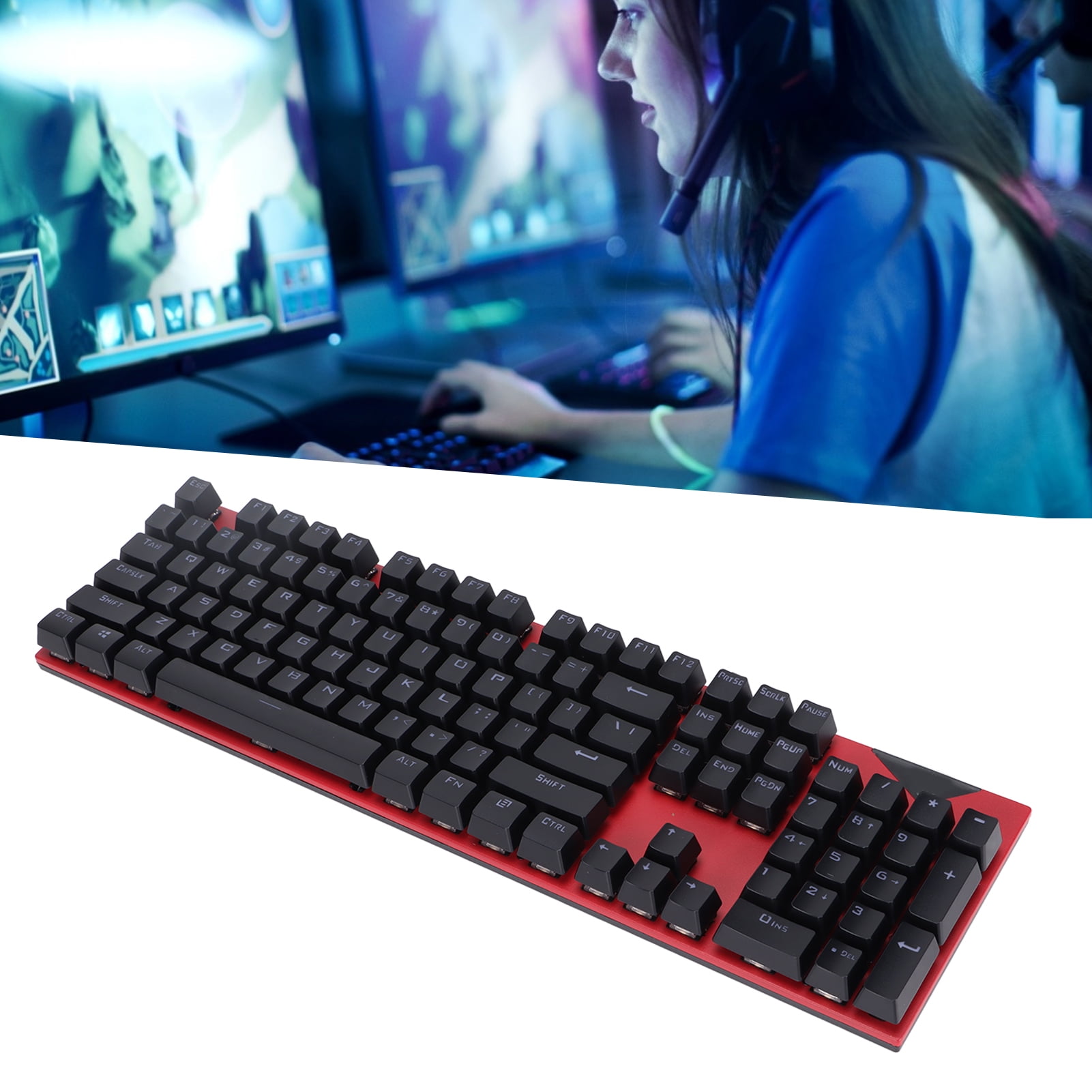 Mechanical Keyboard, Wired 104 Keys Mechanical Gaming Keyboard PC