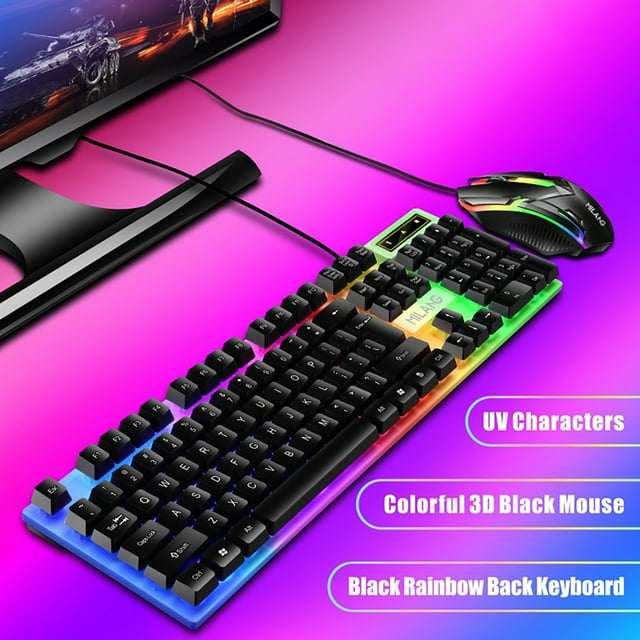 Mechanical Keyboard with Wrist Rest Retro Gaming Keyboard Mechanical
