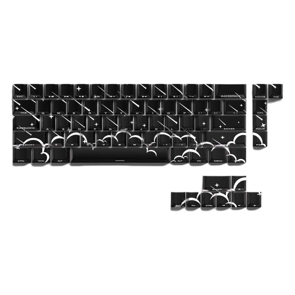 Mechanical Keyboards Keycap Set Illumination Side Printing Star Rain Theme 74 Key Keycaps
