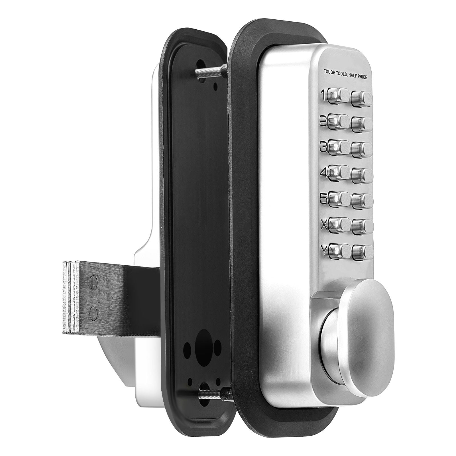 Mechanical Keyless Door Lock, Gen2 with Adjustable Handles, Surface Mount 1.4-2.5 Inch Door Compatibility, Zinc Alloy, No Batteries for Gate Garden Garage