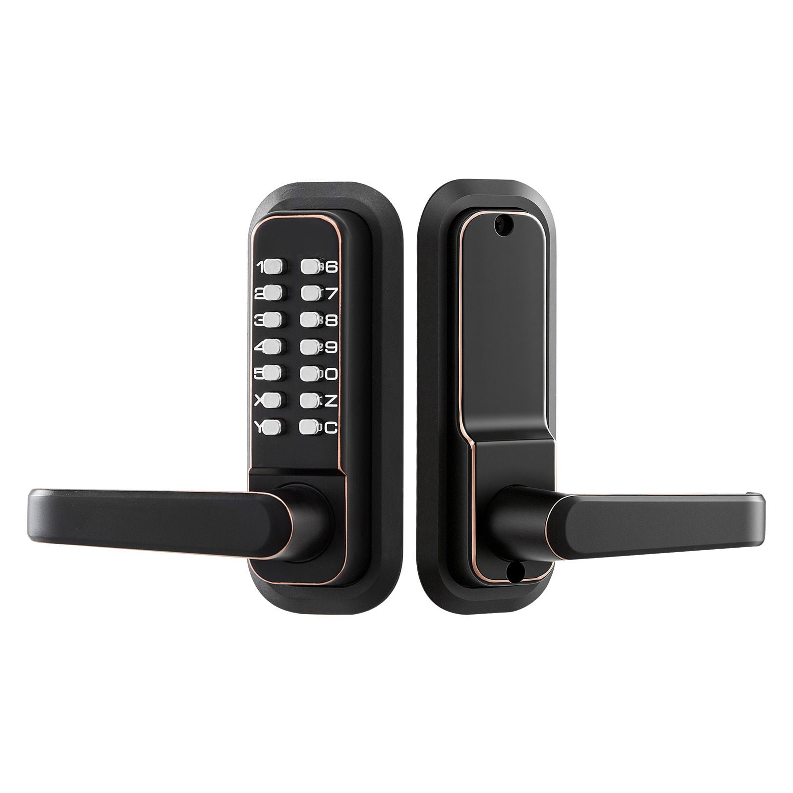 Mechanical Keyless Door Lock Gen2 Single-Sided 4-7 Digit Code No Batteries 1.4-2.5 Inch Door Thickness for Front Gate Garden Garage