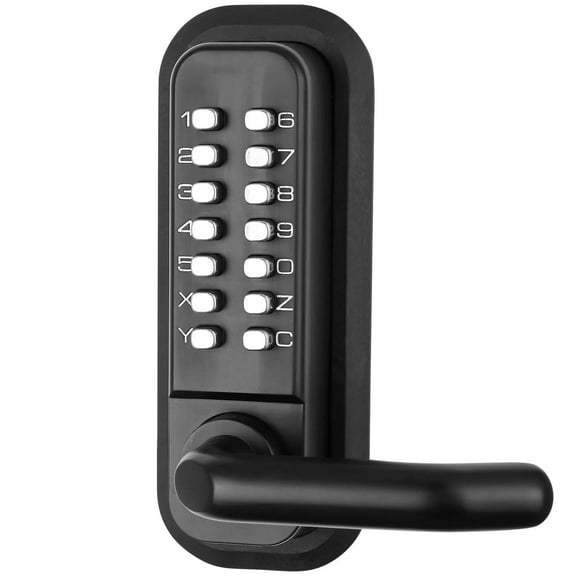 Mechanical Keyless Entry Door Lock, 14 Digit Keypad, Embedded Outdoor Gate Door Locks Set with Keypad and Handle, Water-proof Zinc Alloy, Easy to Install, for Garden, Garage, Yard, Storage Shed