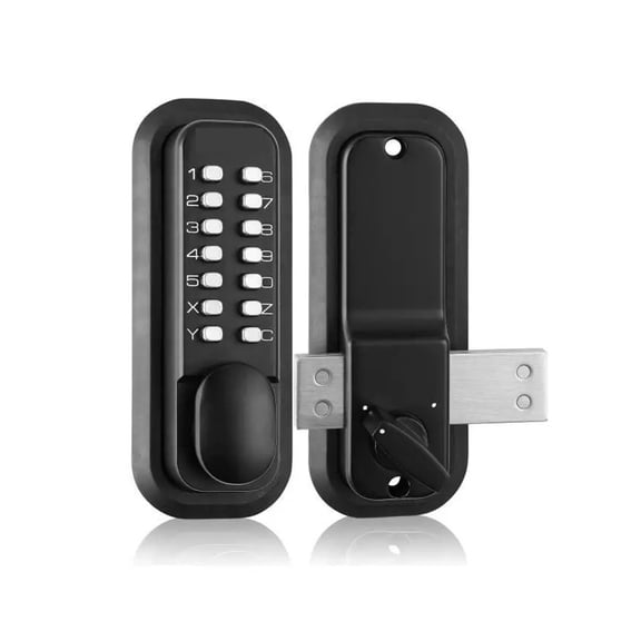 Mechanical Keyless Entry Door Lock 14 Digit Keypad Surface-Mounted Latch