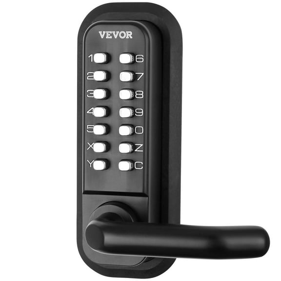 Mechanical Keyless Entry Door Lock 14 Digit Keypad Waterproof Zinc Alloy Outdoor Gate Door Lock Set with Handle Easy Install for Garden Garage Yard Storage Shed
