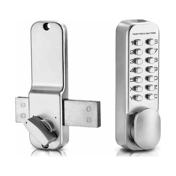 Mechanical Keyless Entry Door Lock - No Key, No Battery - Single Side Deadbolt - Adjustable Latch - Universal Fit - Zinc Alloy
