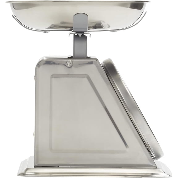 Mechanical Kitchen Food Scale with Bowl, Weighs Up to 11lbs, Measures in Grams and Ounces, Analog Cooking Scale for Baking, Black and Silver