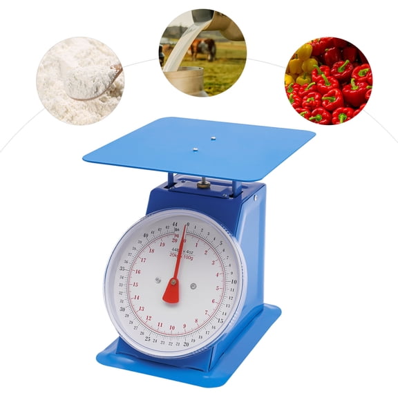 Mechanical Kitchen Scale 44 lbs, Heavy Duty Portion Control Dial Scale with kg/lbs Dual Readout, Mechanical Food Scale for Cooking, Small Business, Shipping No Battery Needed, Blue
