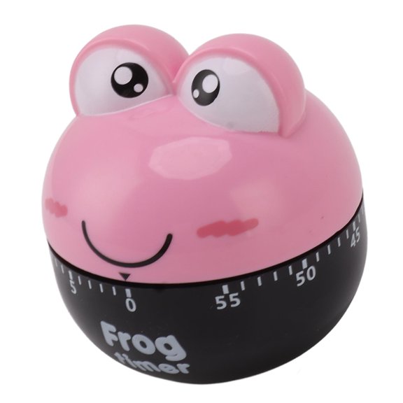 Mechanical Kitchen Timer, 60-Minute Countdown Clock with Cute Cartoon Animal Design, Plastic Cooking Alarm for Baking & Study