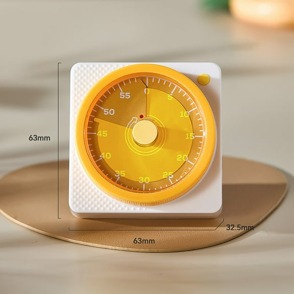 Mechanical Kitchen Timer, No Battery Required Time Management Alarm Clock, Clear Ringtone for Baking Cooking Steaming Boiling and Daily Task Reminders in Home Kitchen, Yellow, 1pc