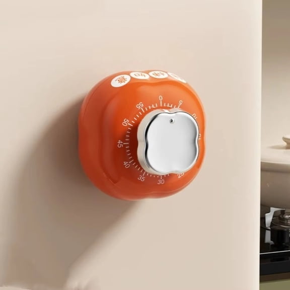 Mechanical Kitchen Timer for Cooking Precision Countdown Timer for Baking Manual Wind up Clock Visual Pomodoro Timer for Study and Classroom Activity, Orange