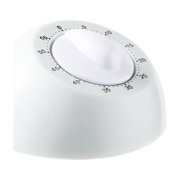 Mechanical Kitchen Timer, Hemisphere Shaped 60 Minute Countdown Timer, Light Grey No Battery Required Time Management Tool for Cooking Study Fitness Daily Reminder