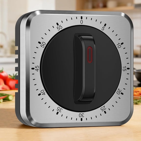 Mechanical Kitchen Timer with Magnet: Wind Up Cooking Clock Loud Alarm, Timers for Cooking, No Battery Manual Food Baking, BBQ, Seniors & Daily Reminders