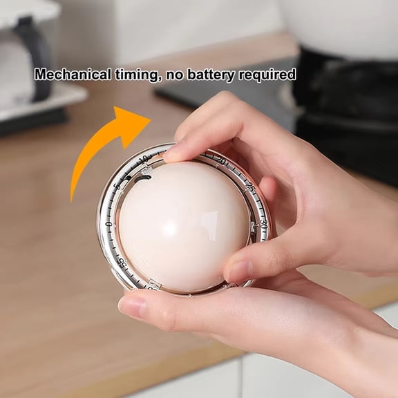 Mechanical Kitchen Timer Magnetic Countdown Timer, Pomodoro Timer Manager for Cooking Baking Study 60 Minute Reminder for Home, Beige