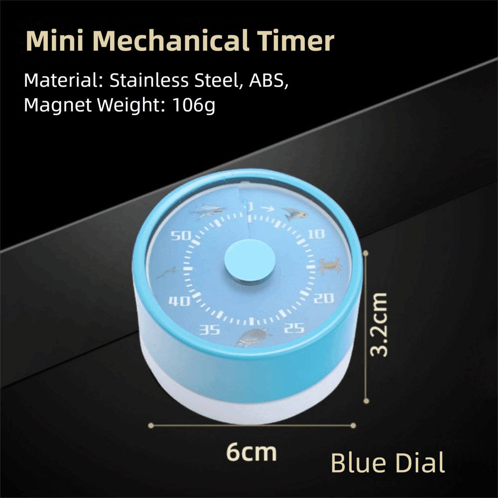 Mechanical Kitchen Timer Stainless Steel Magnetic Stand Countdown Clock ...