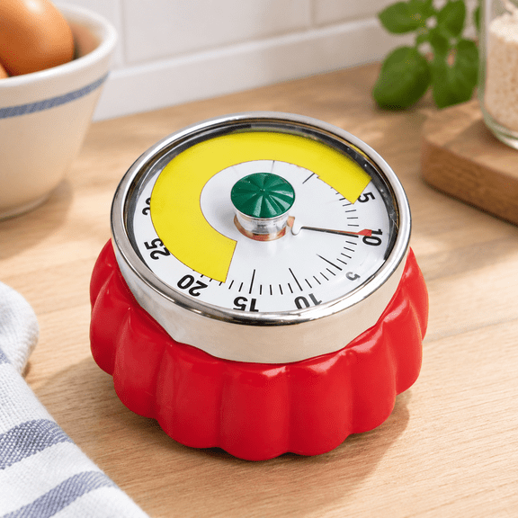 Mechanical Kitchen Timer with Strong Magnet, Loud Ring Wind Up Cooking Timer, No Battery Manual Countdown Timer for Baking, Cooking, BBQ, Study, Classroom, Seniors & Daily Reminders