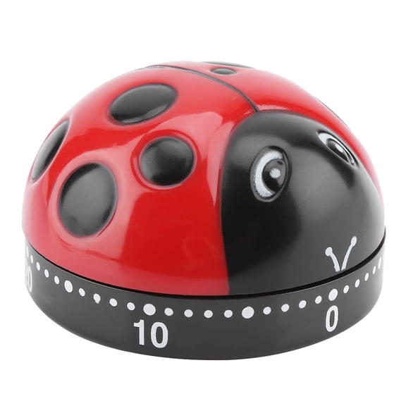 Mechanical Ladybug Kitchen Cooking Timer 60 Minutes Wind Up Countdown Time Reminder Visual Alert Tool