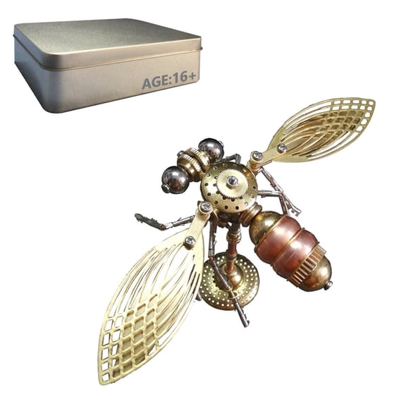 Mechanical Little Fly Insect 3D Metal Puzzle, 143PCS DIY Assembly Model Kit Steampunk Jigsaw Puzzle to Build Collectible Gift for Adults & Teens